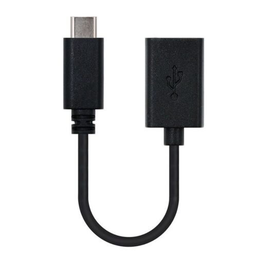 art_nan-cab20102001202400_1-1 Cable USB 2.0 Tipo-C Nanocable 10.01.2400/ USB Tipo-C Macho - USB Hembra/ 15cm/ Negro