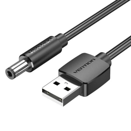 Cable de Alimentación Vention CEYBD USB-A a DC 5.5mm - 50cm Negro