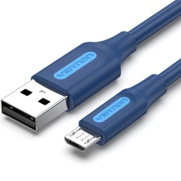 art_ven-cab20collf_1-1 Cable USB 2.0 Vention COLLF - MicroUSB Macho, 1m, Azul - 480Mbps, 60W