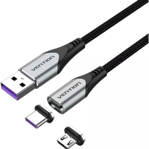 art_ven-cab20cqnhd_1-1 Cable USB 2.0 Vention CQNHD - 50cm Gris - Compatibilidad Universal
