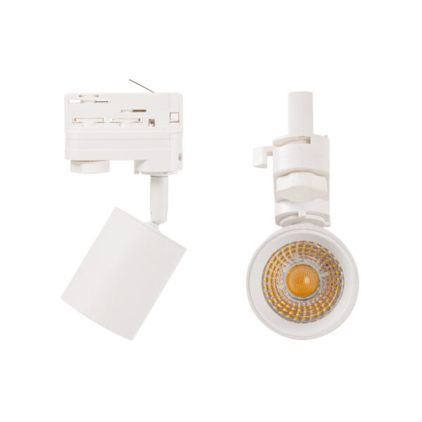 Foco de Carril Trifásico 10W COB Regulable Flicker Free Blanco 4000ºK [1916-TL-10W-T-W]