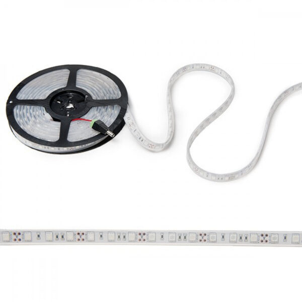 Tira de 60 LEDs 72W 4.000Lm CRI85 6000ºK SMD5050 12VDC IP68 Sumergible x5M 40.000H [CA-5050-12V-IP68-CW]-Blanco Frío