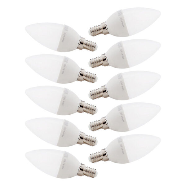 Pack 10 Lámparas LEDs Vela 2835SMD E14 5W 410Lm 40.000H