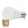 Pack 10 Lámparas LEDs Esférica Aluminio/PC E27 9W 810Lm 40.000H