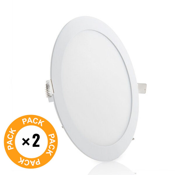 Pack 2 Placas LED 20W 2000Lm 6000ºK Circular 40.000H [GR-RDP15-20W-CW-PK2-AP]