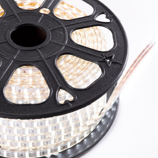 Tira de 120 LEDs/M 500W 1.000Lm 6000ºK SMD5050 220VAC IP65 x50M 40.000H  [HO-220-120-50M-CW]