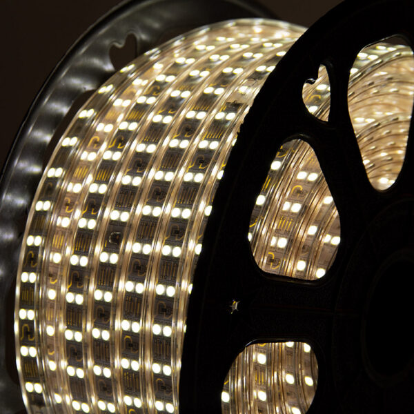 Tira de 120 LEDs/M 500W 1.000Lm 6000ºK SMD5050 220VAC IP65 x50M 40.000H  [HO-220-120-50M-CW]