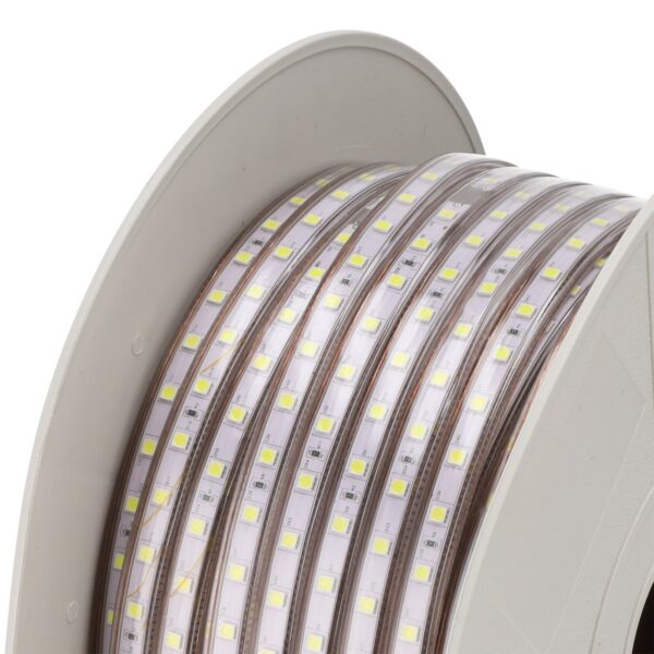 Tira de 60 LEDs/M 500W 42.000Lm 6000ºK SMD5050 220VAC IP65 x50M 40.000H  [HO-220-60-50M-CW]