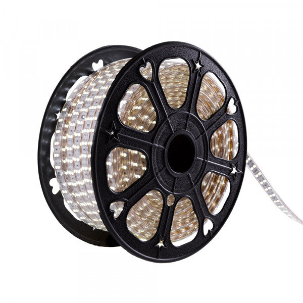 Tira de 60 LEDs/M 500W 42.000Lm 6000ºK SMD5050 220VAC IP65 x50M 40.000H  [HO-220-60-50M-CW]