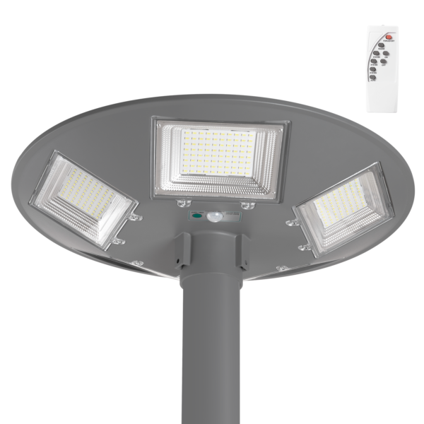 Luminaria Solar LED 150W 15000Lm 6000ºK IP67 Panel: 6V 18W Batería: 3,2V 15000MaH Gris