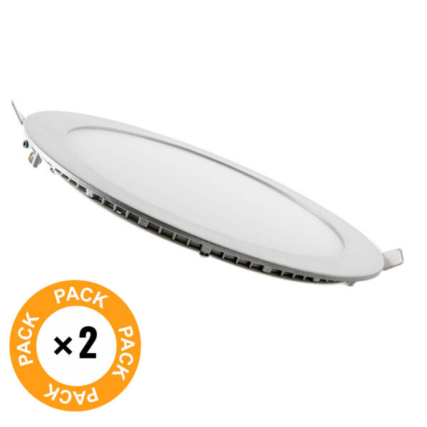 Pack 2 Placas LED 18W 1800Lm 6000ºK Circular 40.000H [JL-GP-LZ-3-M-CW-PK2-AP]