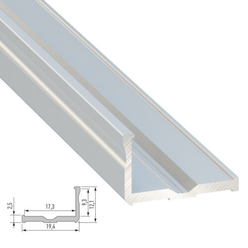 Perfíl Aluminio Tipo E 2,02M - Bruto