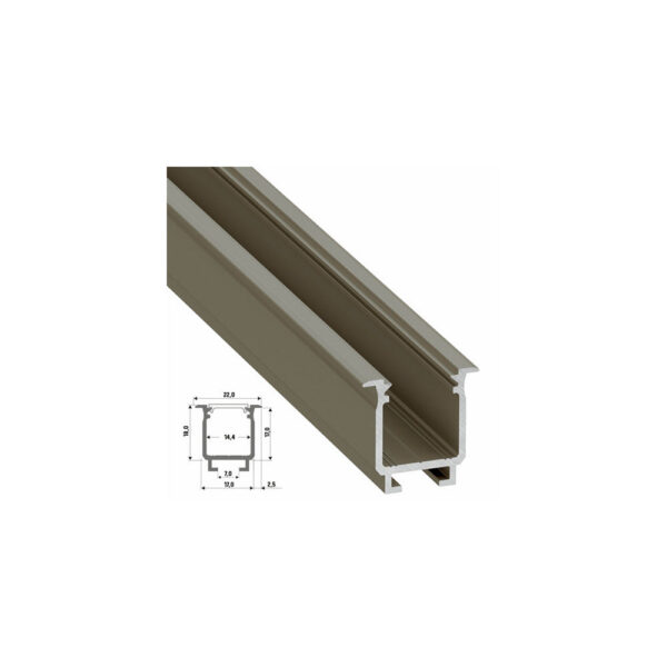 Perfíl Aluminio Tipo W 2,02M - Bruto