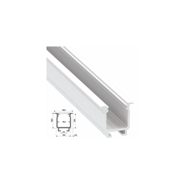 Perfíl Aluminio Tipo W 2,02M - Bruto
