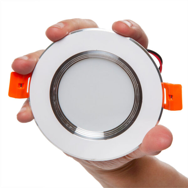 Foco Downlight LED 5W 400Lm 6000ºK Aro Plateado 40.000H [PCE-DL5W-P-CW]