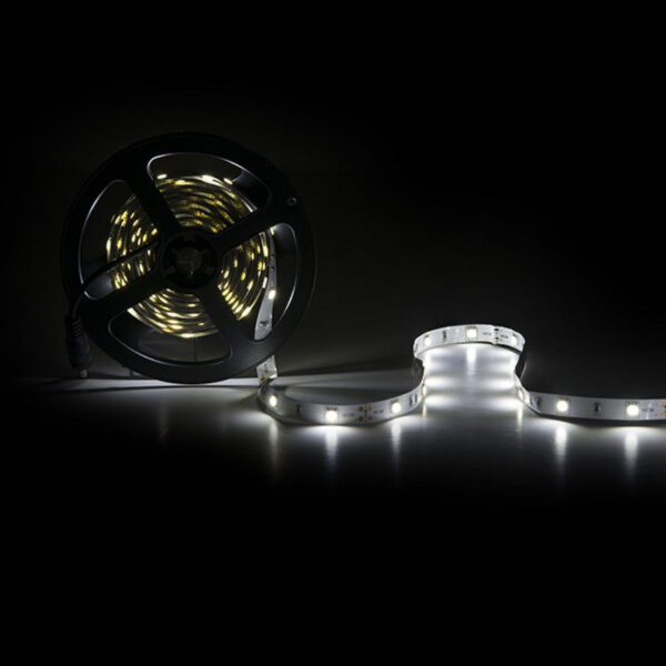 Tira de 150 LEDs 36W 2.100Lm CRI85 6000ºK SMD5050 12VDC x5M 40.000H [PL219007W]-Blanco Frío