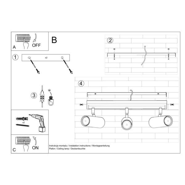 Lámpara de Techo "Direzione-1" [SOL-SL.0501]