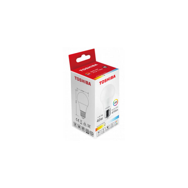 Bombilla LED TOSHIBA  E27 A60 4.7W 470Lm Blanco Cálido [TO-DELS-BL344P7B0AE21]