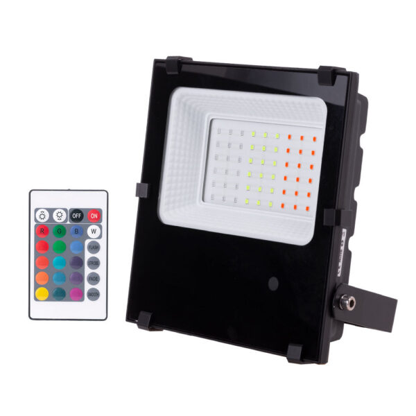 Foco Proyector LED 30W  IP65 Mando a Distancia RGB 40.000H [1916-NS-HVFL30W-F-RGB]