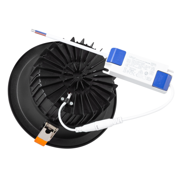 Foco Downlight Circular LED 20W 2.000Lm 6000ºK Anti-Deslumbrante UGR19 40.000H Negro
