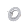 Pack de 5 Bombillas LED GU10 6W 700Lm 6000ºK 40.000H - Aro Downlight Redondo Inclinable "Vepa" Acero 90mm - Blanco