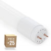 Pack 25 Tubos LED T8 9W 1260Lm 6000ºK Cristal 60Cm 40.000H [HO-LM1056-CW]