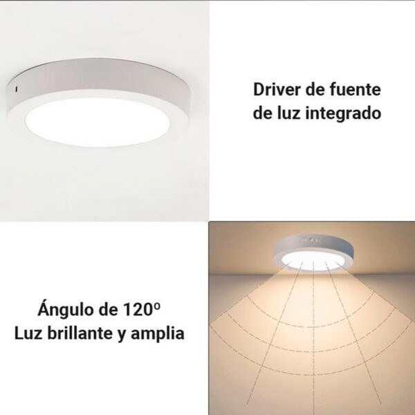 Plafón de Superficie LED 100Lm/W 18W 1800Lm 6000ºK IP20 [HO-PLC-18W-1800LM-CW]