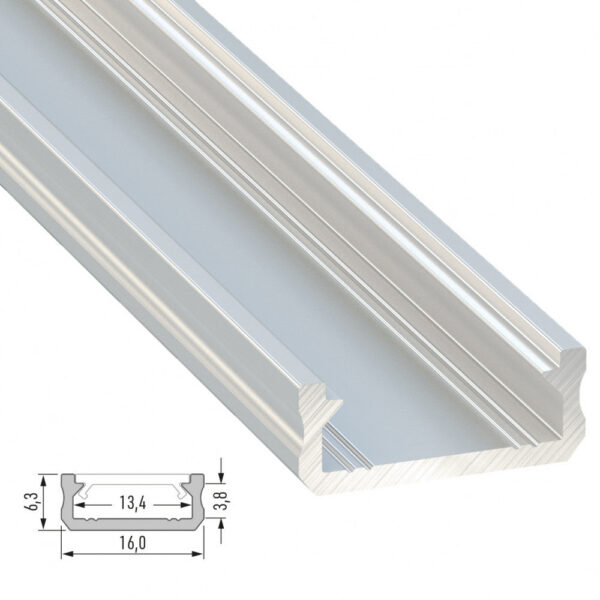 Perfíl Aluminio Tipo D 2,02M