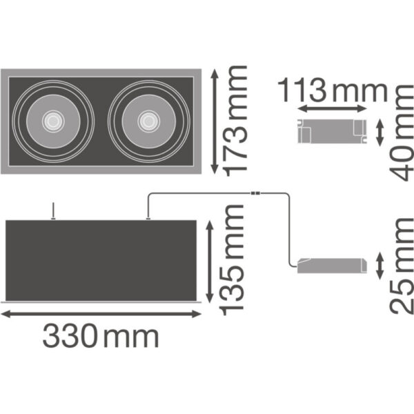 [LVE-4058075113985] Foco Spot LED LEDVANCE    2*30W 2*2700Lm 4000K 38º IP20