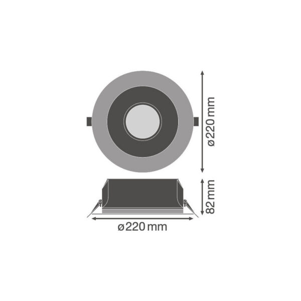 [LVE-4058075459250] Downlight LED LEDVANCE   21W 2400Lm 3000K 65º IP54/IP20 - Blanco Cálido