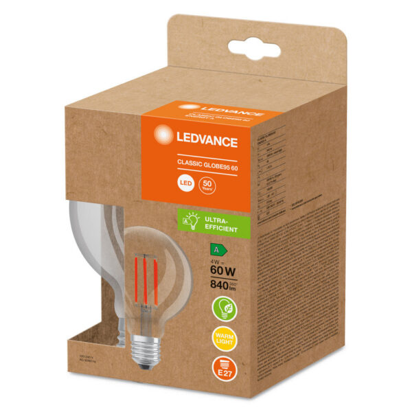 [LVE-4099854002908] Ledvance/Osram Bombilla LED "Classic" E27 4W 840Lm 3000K 320º IP20