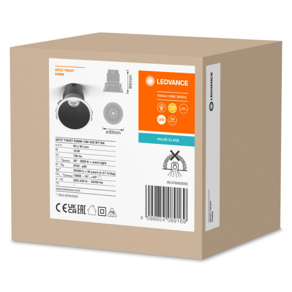 [LVE-4099854089169] Foco LED Ledvance   10W 700Lm 3000K 30º IP20/IP20