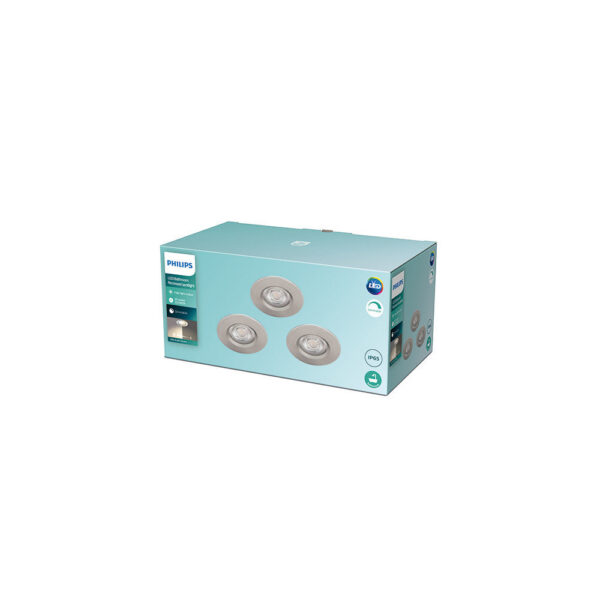 Pack 3 Downlight LED Philips "Dive" Circular 5,5W 350Lm Niquelado 2700K IP65  [PH-8718699755959]