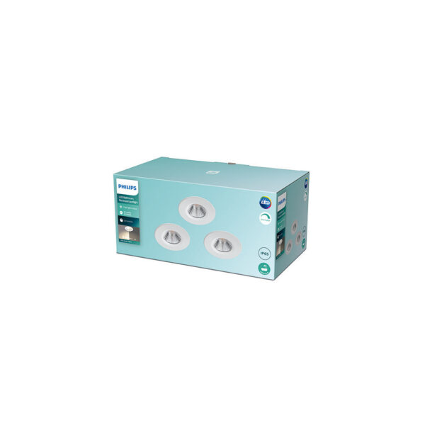 Pack 3 Downlight LED Philips "Dive" Circular 5,5W 350Lm Blanco 2700K IP65 [PH-929002374422