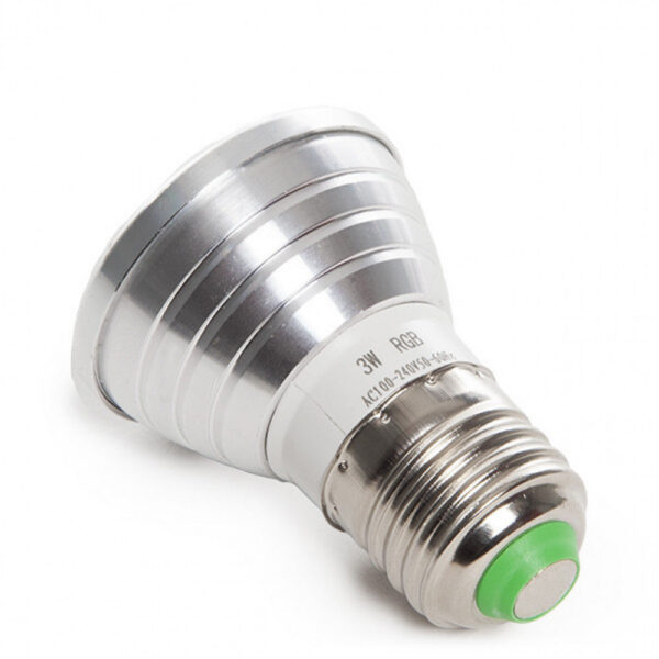 Bombilla LED E27 3W RGB Mando a Distancia 40.000H [PL187220-E27]