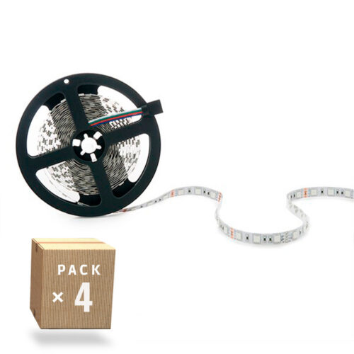 Pack 4 Tiras LED 72W 4200Lm 4200ºK 300 X SMD5050 12VDC IP65 x5M 40.000H [PL219012-PK4-AP]