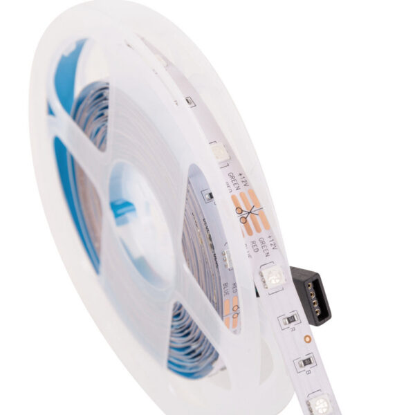 Tira de 150 LEDs 36W 2.100Lm SMD5050 12VDC RGB IP33 x5M 40.000H [PL-219011-RGB-IP33]-RGB