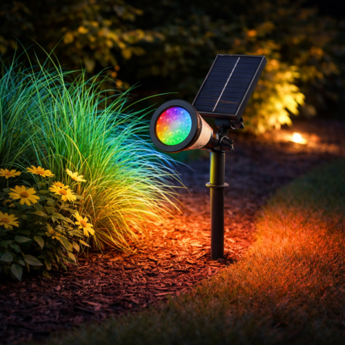 Baliza LED Solar RGB Panel: 5,5V/1,1W Batería: 3,7V/1200MaH  [WR-SW6069-RGB]