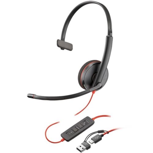 art_hp-pol208x214aa_1 Auricular Poly Blackwire 3210 + Adaptador USB-C/A/ con Micrófono/ USB Tipo-C/ Negro