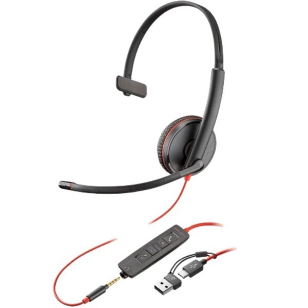 art_hp-pol208x227aa_1 Auricular Poly Blackwire 3215 + Adaptador USB-C/A/ con Micrófono/ Jack 3.5mm/ Negro