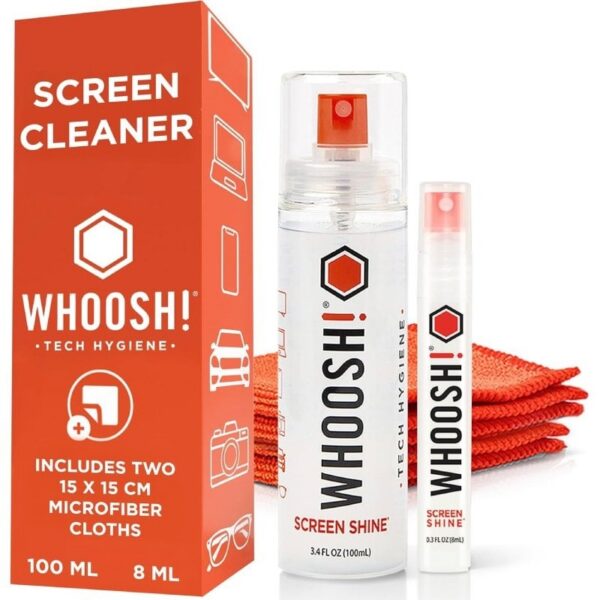 art_whos-spray20wsh004_2 Kit Limpiador de Pantallas Whoosh Kit DUO WSH004/ Spray 100ml + Spray 8ml + 2 Paños Microfibra