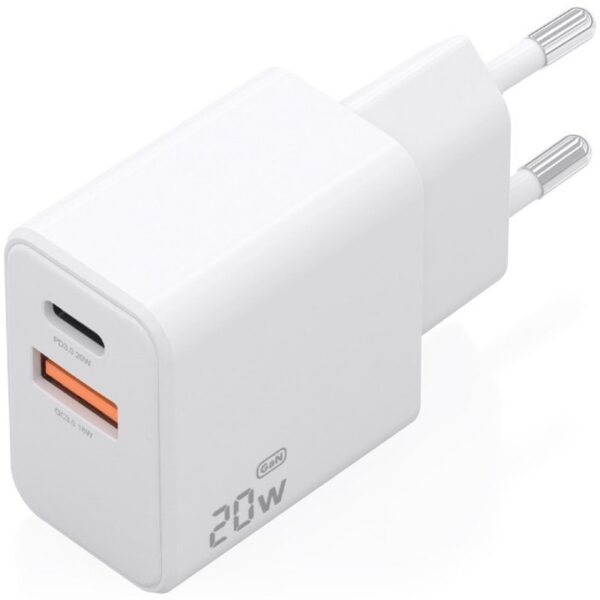 art_ais-carga20a110-1025_2 Cargador de Pared GaN Aisens A110-1025/ 1xUSB Tipo-C/ 1xUSB/ 20W/ Blanco