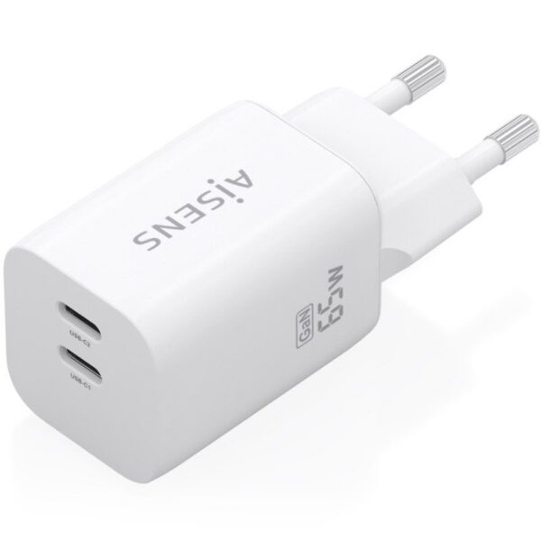 art_ais-carga20a110-1029_2 Cargador de Pared GaN Aisens A110-1029/ 2xUSB Tipo-C/ 65W/ Blanco