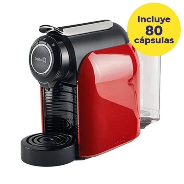 art_del-pae-caf20qevo20roja20pro80_1 Cafetera de Cápsulas Delta Qool Evolution/ Roja + 80 cápsulas café QALIDUS