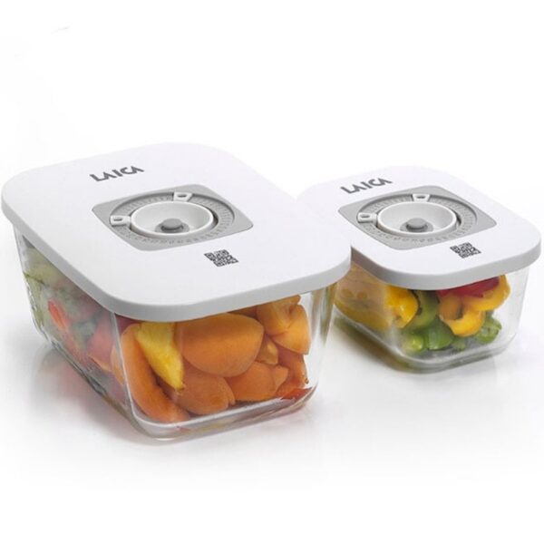 art_lai-pae-env20tupper20vt33060_2 Pack de 2 Recipientes de Cristal Laica VT33060/ con Funcion al Vacio/ Capacidad 0.5 - 1.5L