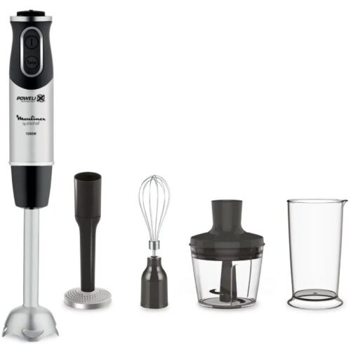 Batidora de mano Moulinex Quickchef/ 1000W/ 10 Velocidades/ Capacidad 800ml/ Incluye Varillas, Picadora, Pasapuré y Vaso Medidor