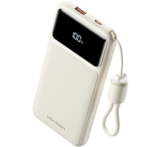 art_ven-bat20xgyw0-39-ty_1 Powerbank 10000mAh Vention XGYW0-39-TY/ 22.5W/ Blanca/ Incluye Cable USB Tipo-C
