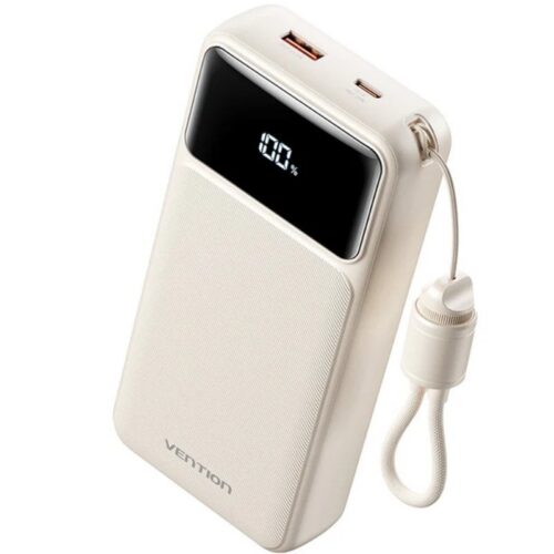 art_ven-bat20xgyw0-40-ty_1 Powerbank 20000mAh Vention XGYW0-40-TY/ 22.5W/ Blanca/ Incluye Cable USB Tipo-C