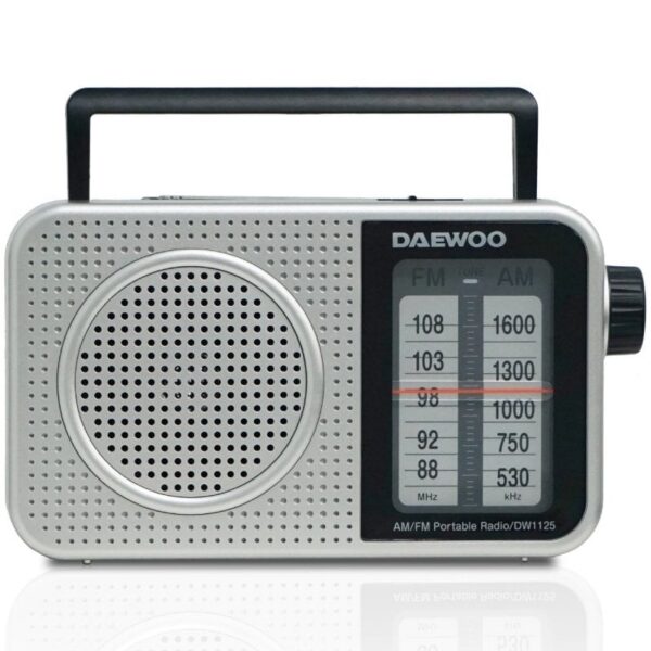 art_dae-radio20dw1125_1 Radio Portátil Daewoo DW1125/ a Pilas/ Gris Metalizado