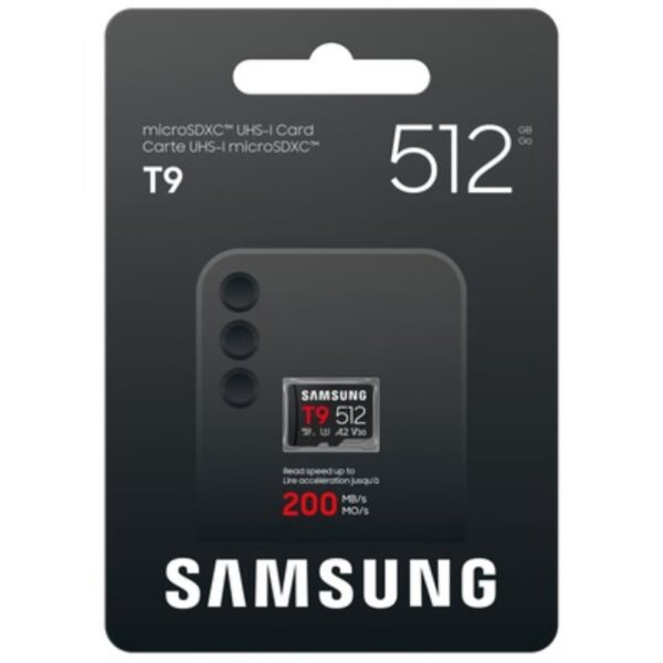 Tarjeta de Memoria Samsung P9 512GB microSD XC/ Clase 10/ 200MBs